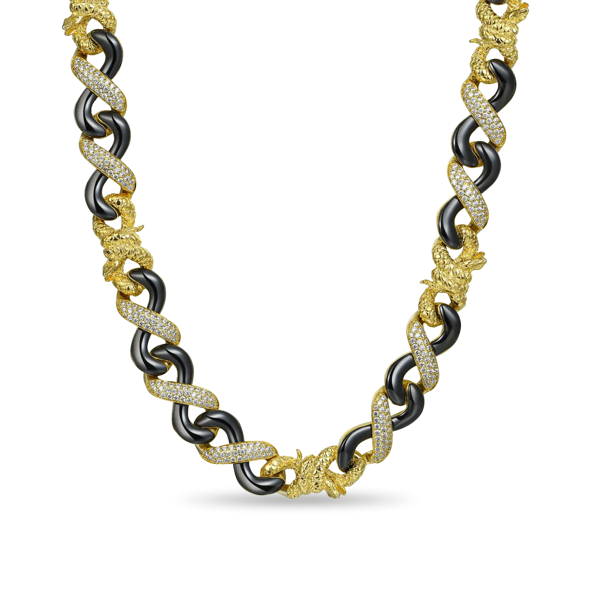 Infinity Two-tone Snake Clasp Chain - 12mm