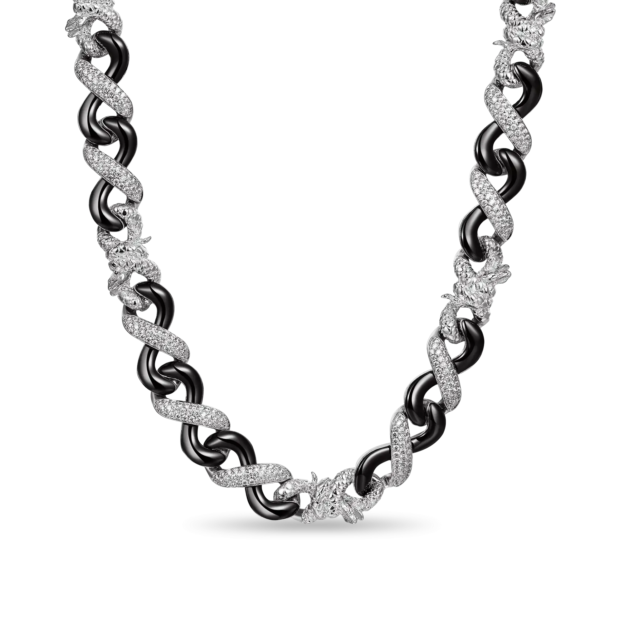 Infinity Two-tone Snake Clasp Chain - 12mm