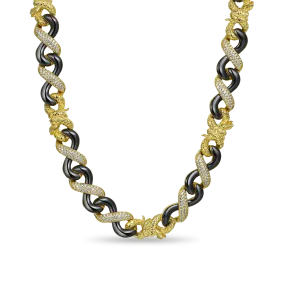 Infinity Two-tone Snake Clasp Chain - 12mm