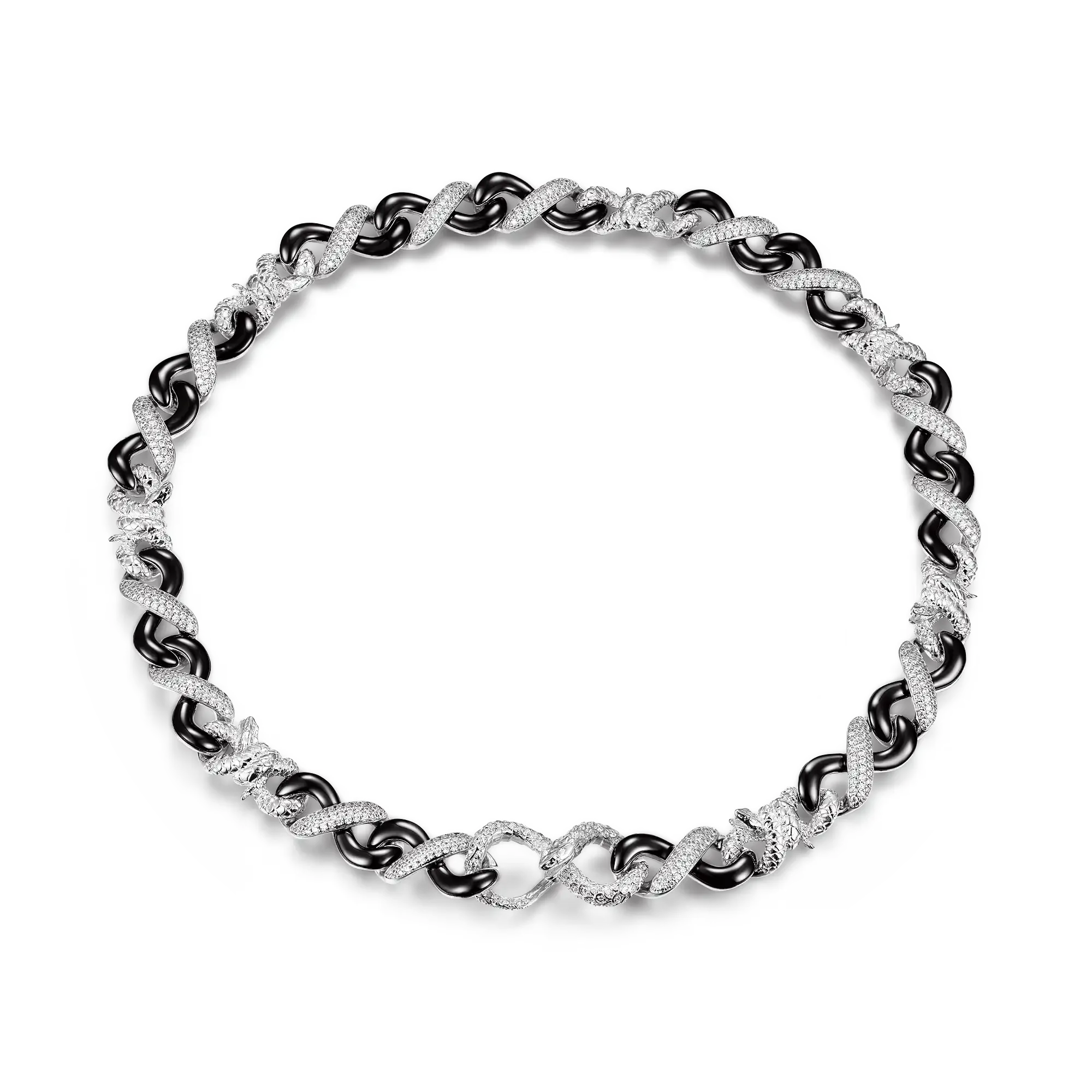 Infinity Two-tone Snake Clasp Chain - 12mm