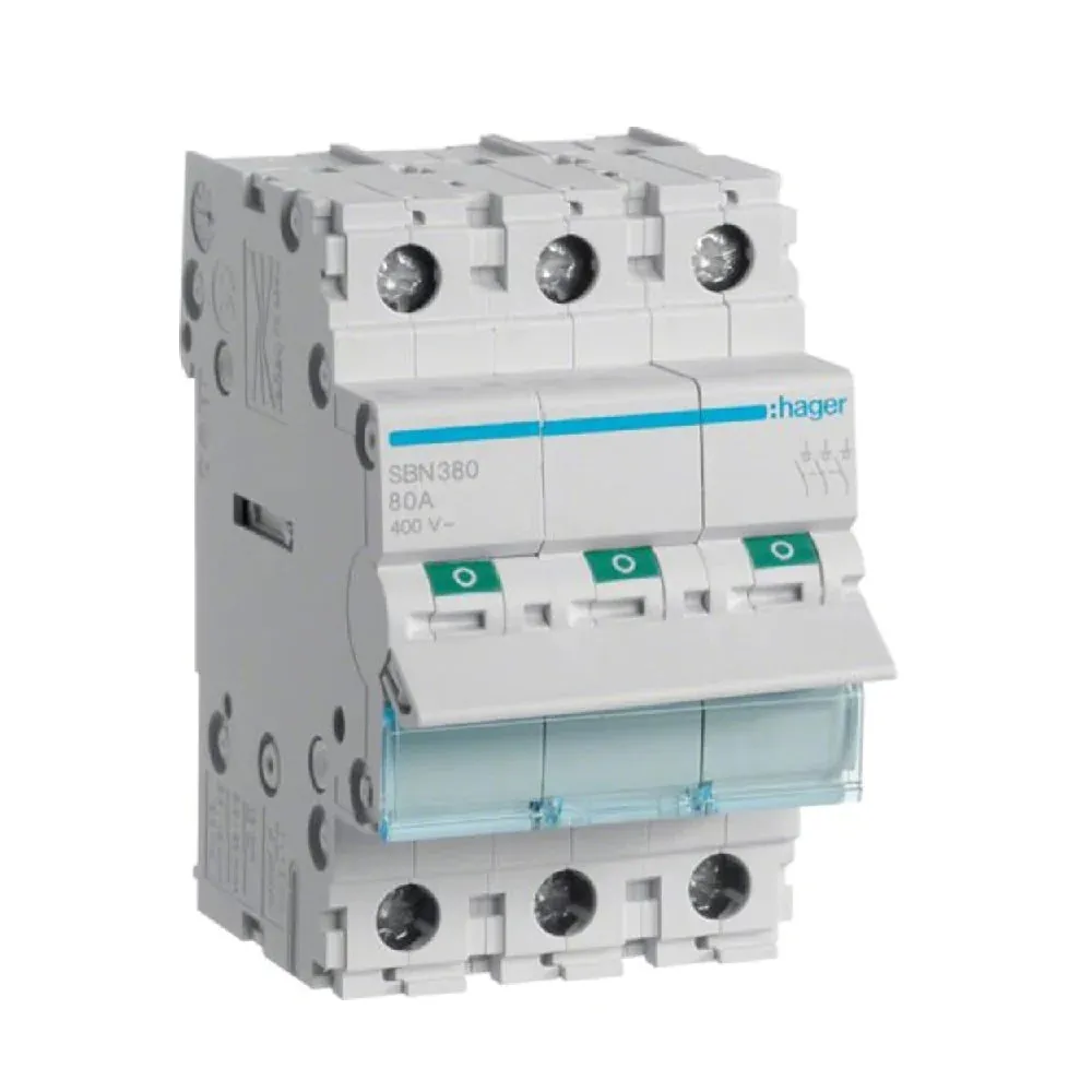 Isolator Switch Disconnector Hager RM 3Pole - 80A - SBN380N