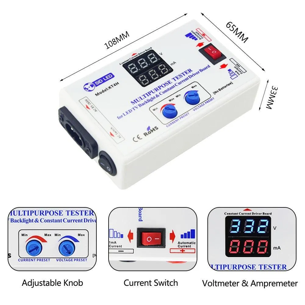 KT4H 0-330V LED TV Backlight Tester with Auto Voltage - Portable and Convenient Tool for TV Repair