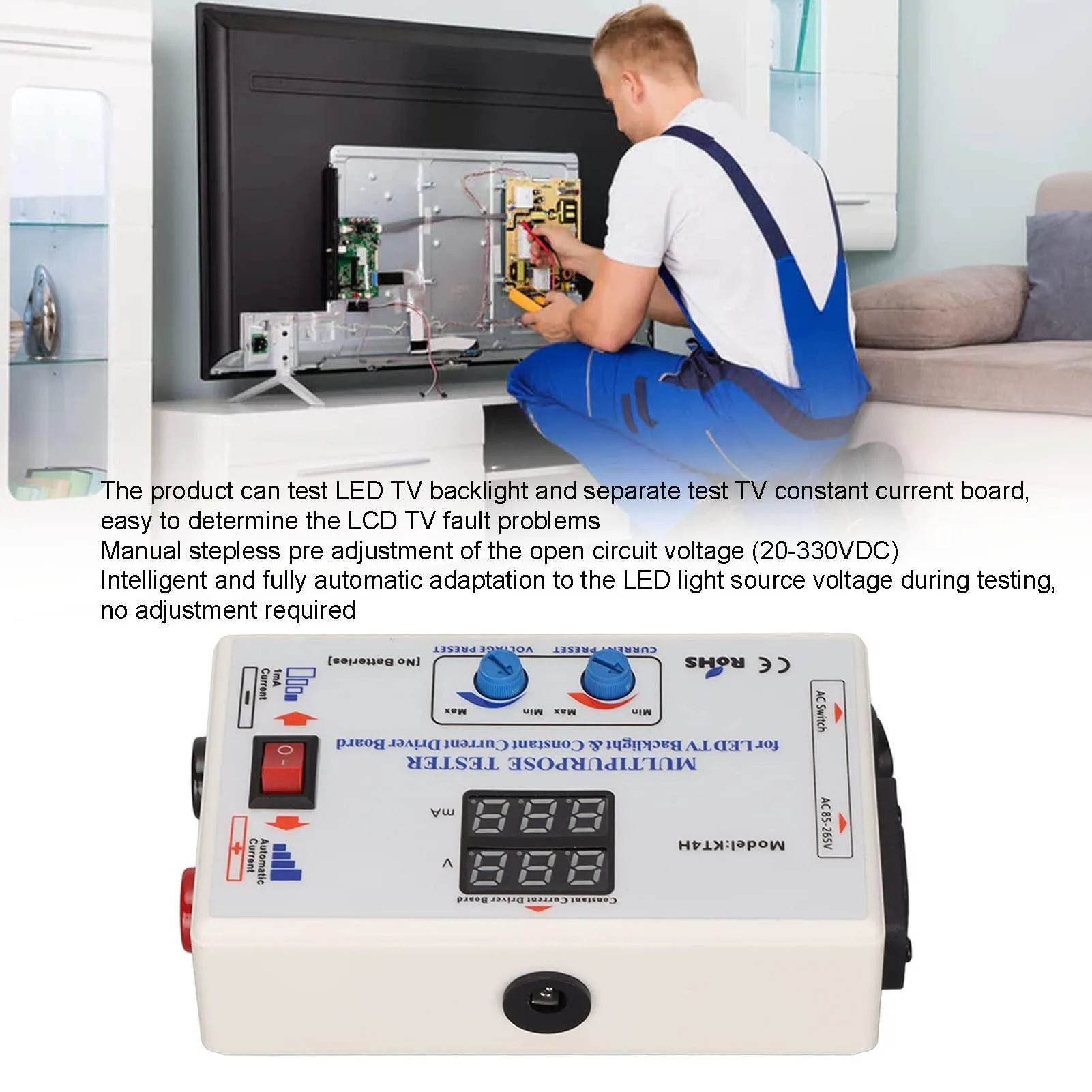 KT4H 0-330V LED TV Backlight Tester with Auto Voltage - Portable and Convenient Tool for TV Repair