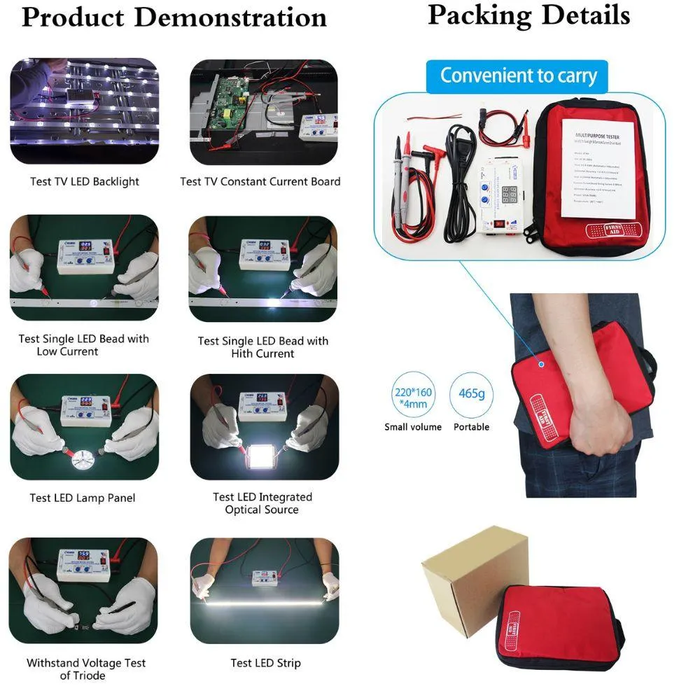 KT4H 0-330V LED TV Backlight Tester with Auto Voltage - Portable and Convenient Tool for TV Repair