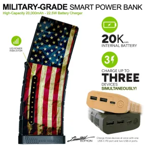 Limited Edition Custom Printed 20,000mAh Military Grade Smart Powerbank Battery Charger with 2-USB   USB-C Ports