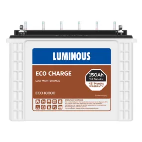 Luminous Eco Charge Tubular Inverter Battery 150Ah ECO18000