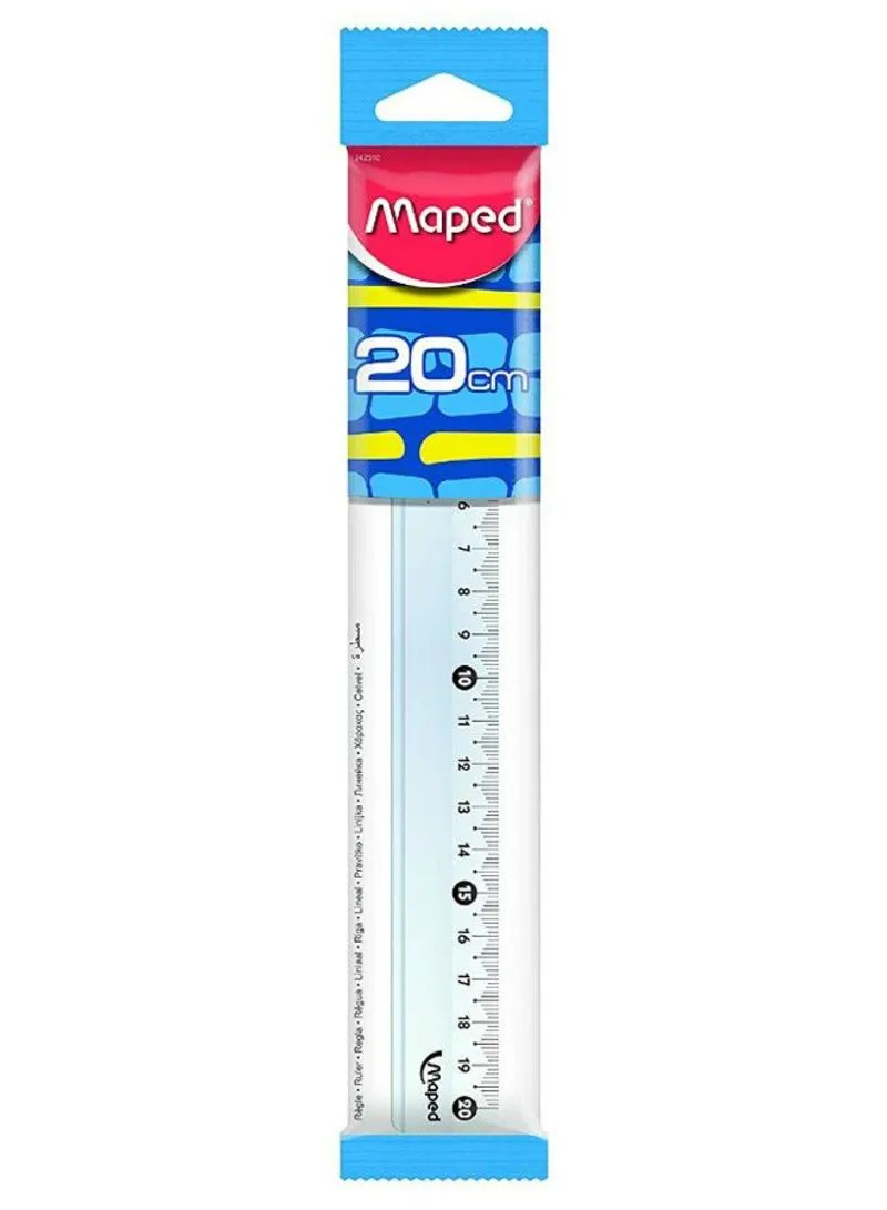 Maped Ruler 20cm Cristal Narrow Flat