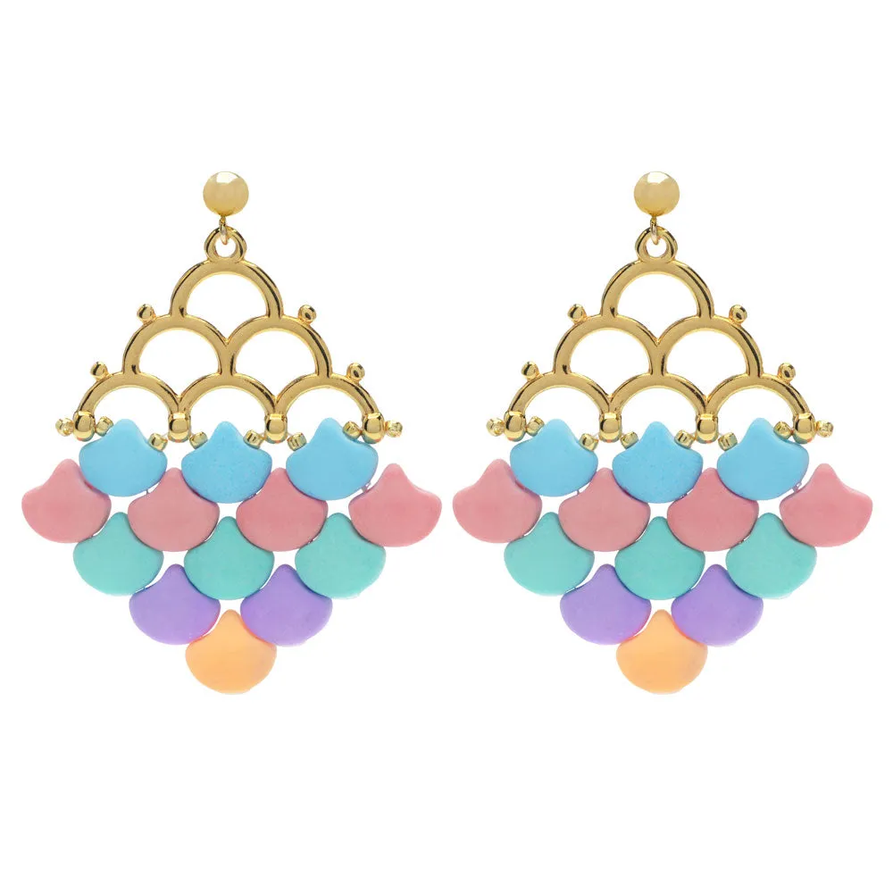 Mermaid Tail Earrings in Miami Splash