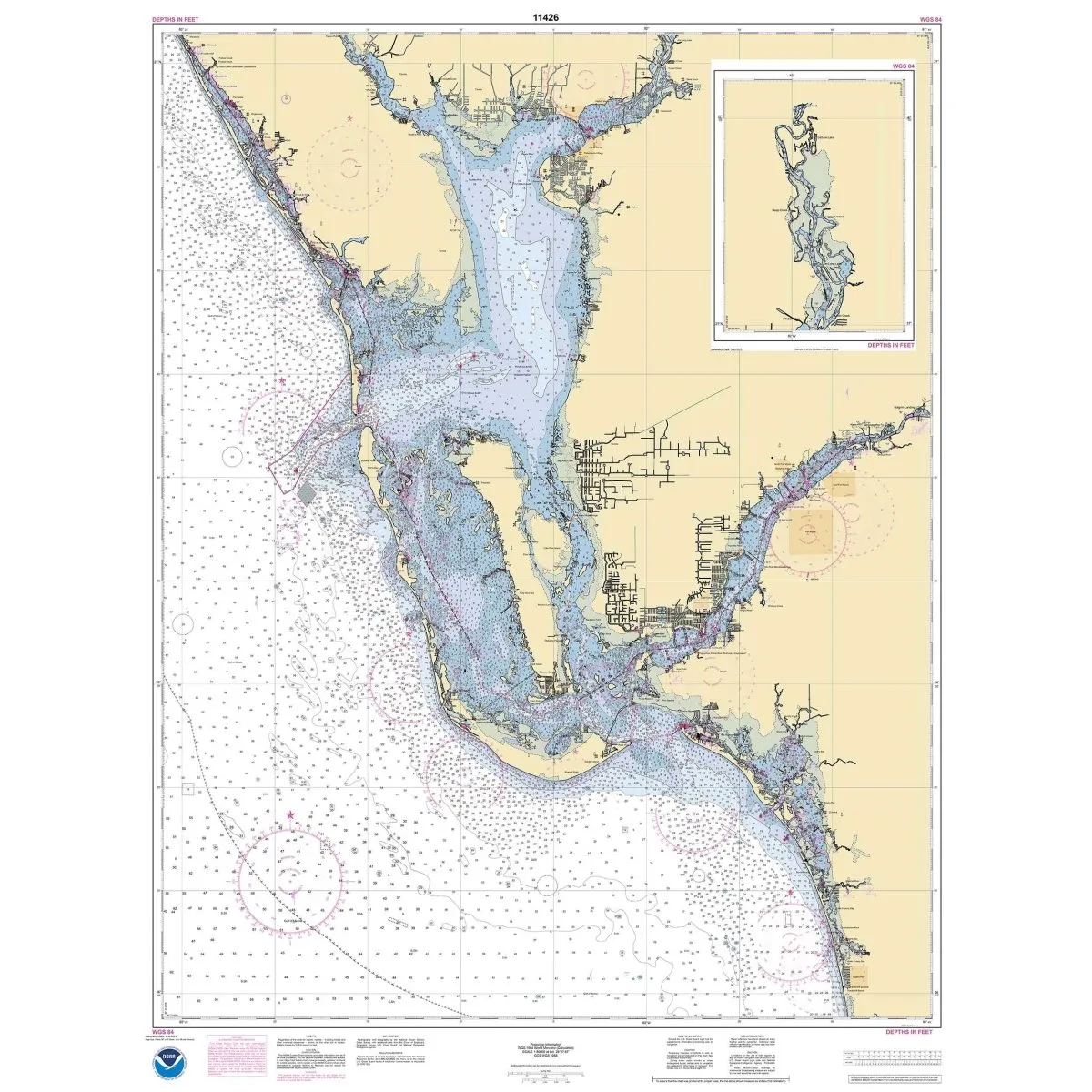 NOAA Chart 11426: Estero Bay to Lemon Bay: including Charlotte Harbor; Continuation of Peace River