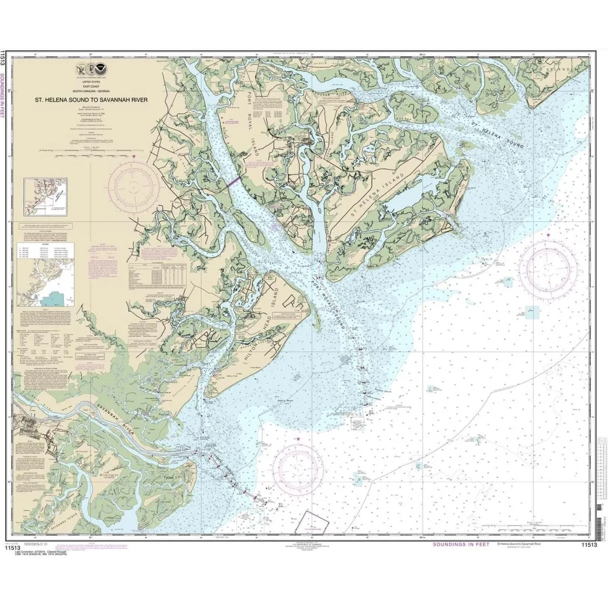 NOAA Chart 11513: St. Helena Sound to Savannah River