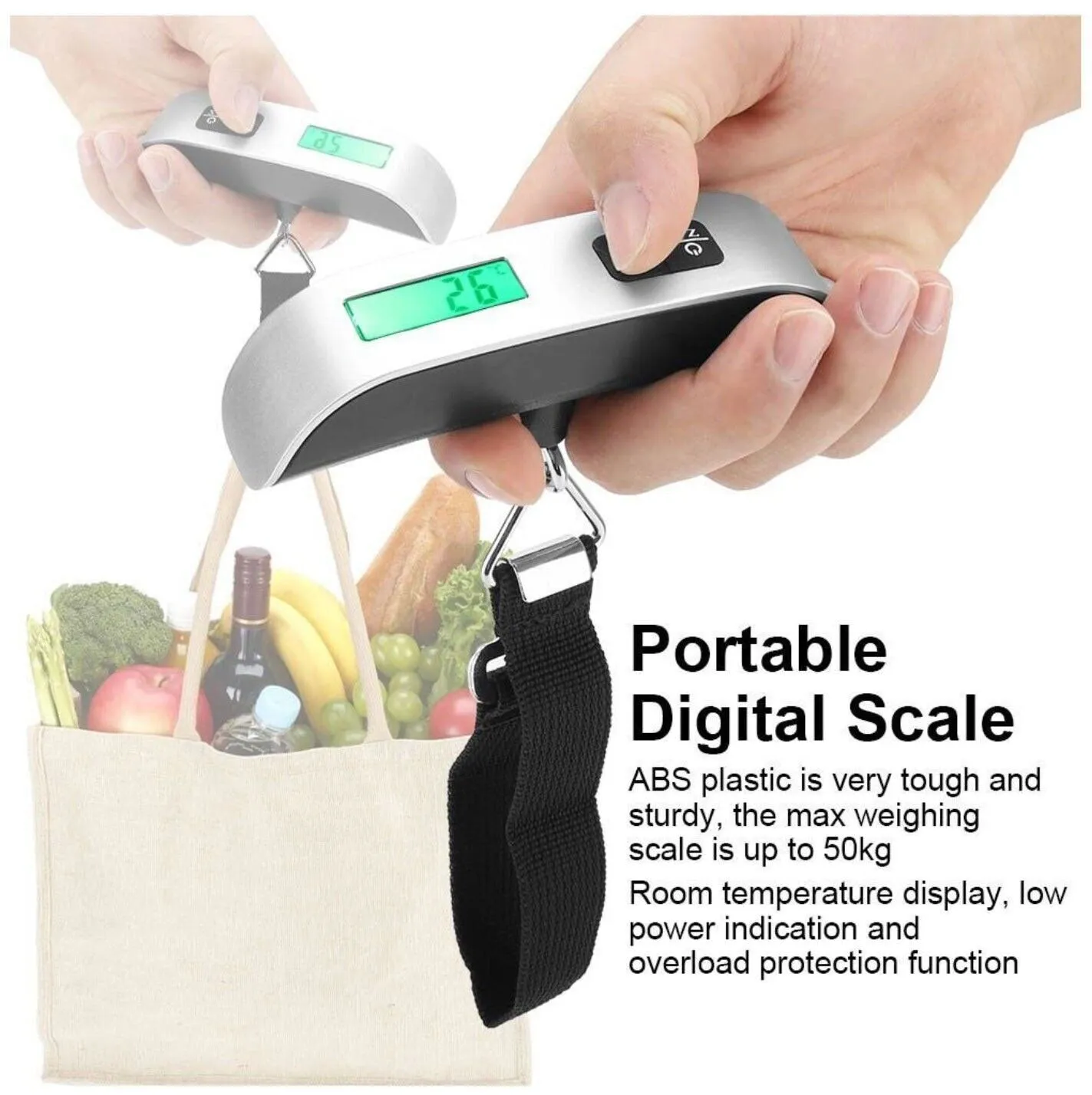 Portable Travel LCD Digital Hanging Luggage Scale Electronic Weight 110lb / 50kg