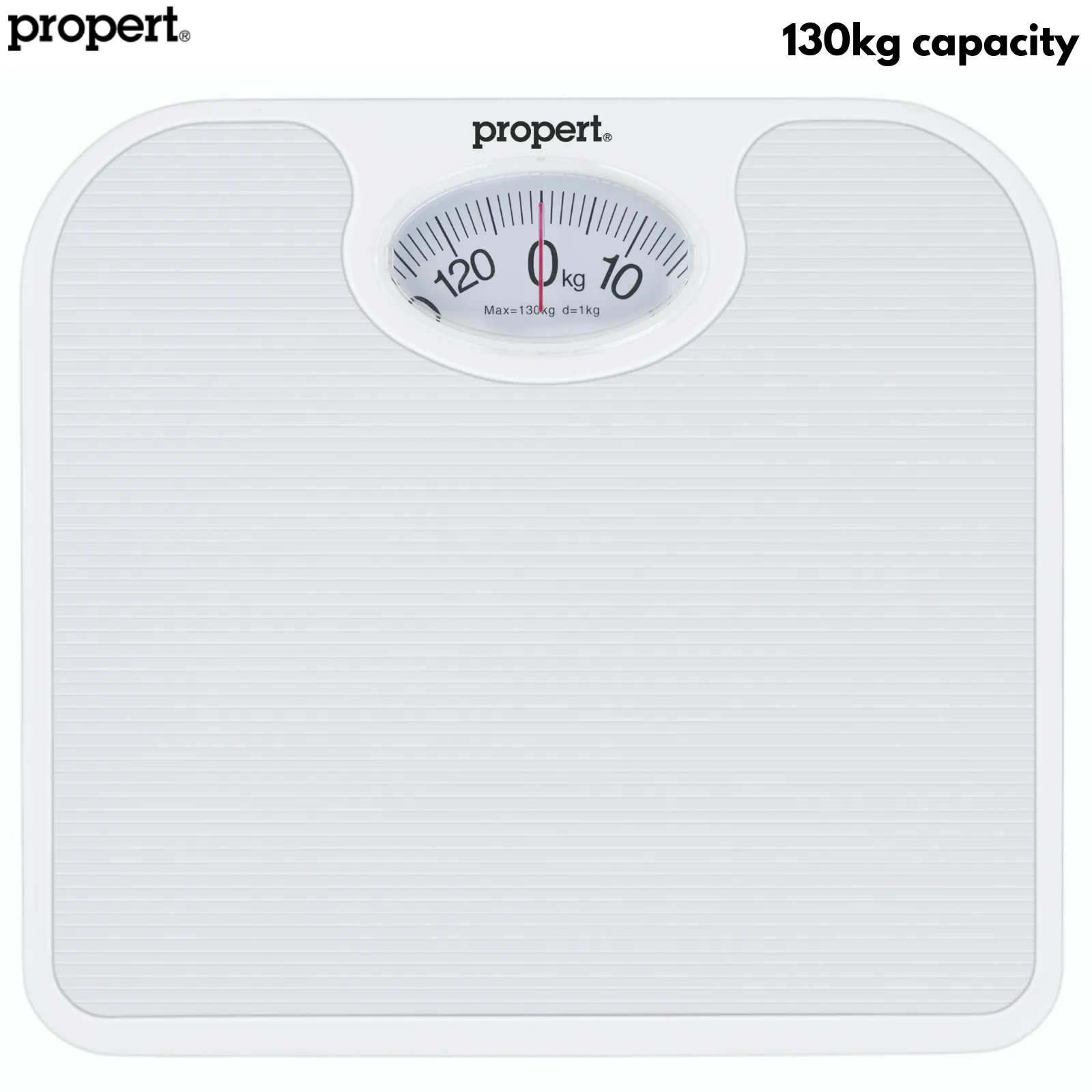 Propert 130kg Mechanical Bathroom Scales Weight Checker Kilo Stone - White