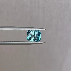 Radiant cut Greenish blue sapphire, 1.12 crt.