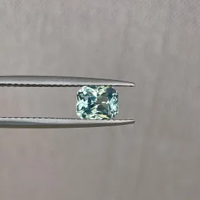 Radiant cut Greenish blue sapphire, 1.26 crt.