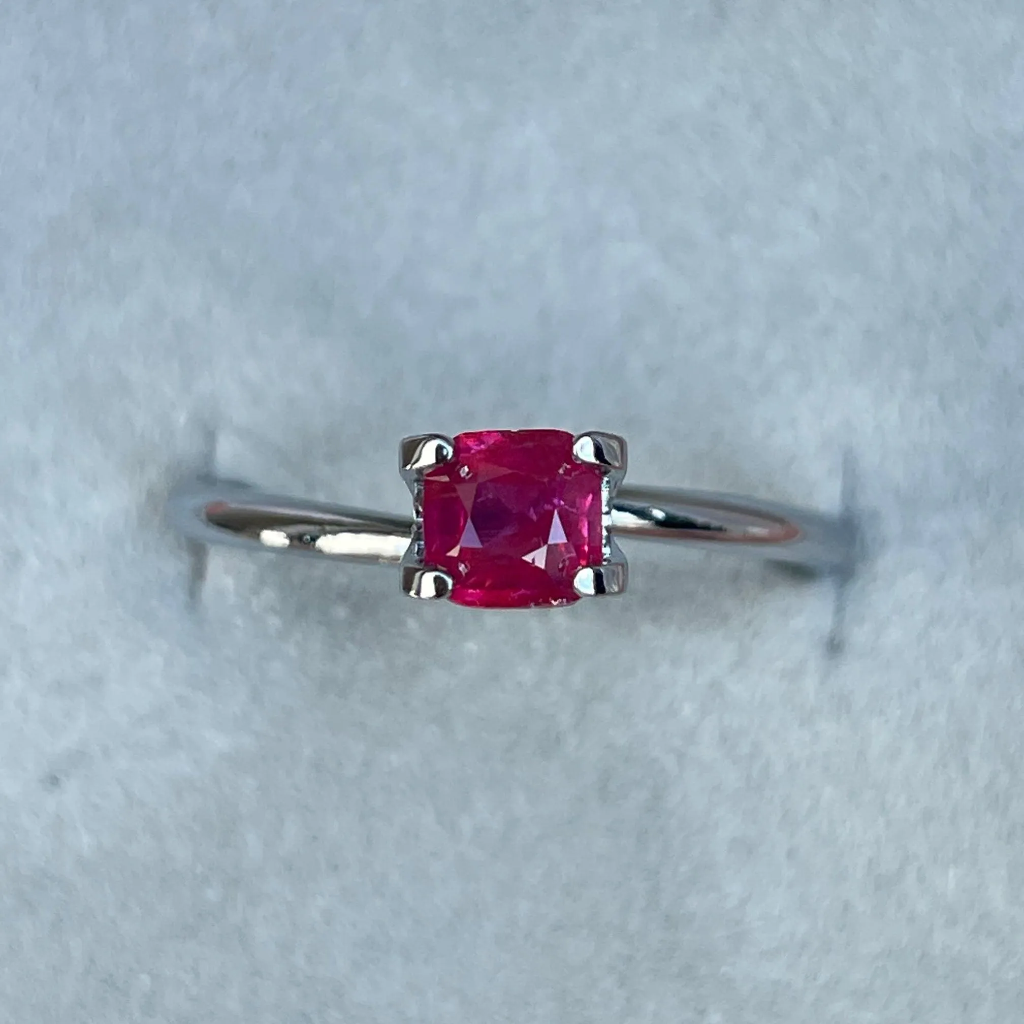 ruby stone ring in silver Certified Natural Unheated Ruby 0.52 crt. rubygems for ring