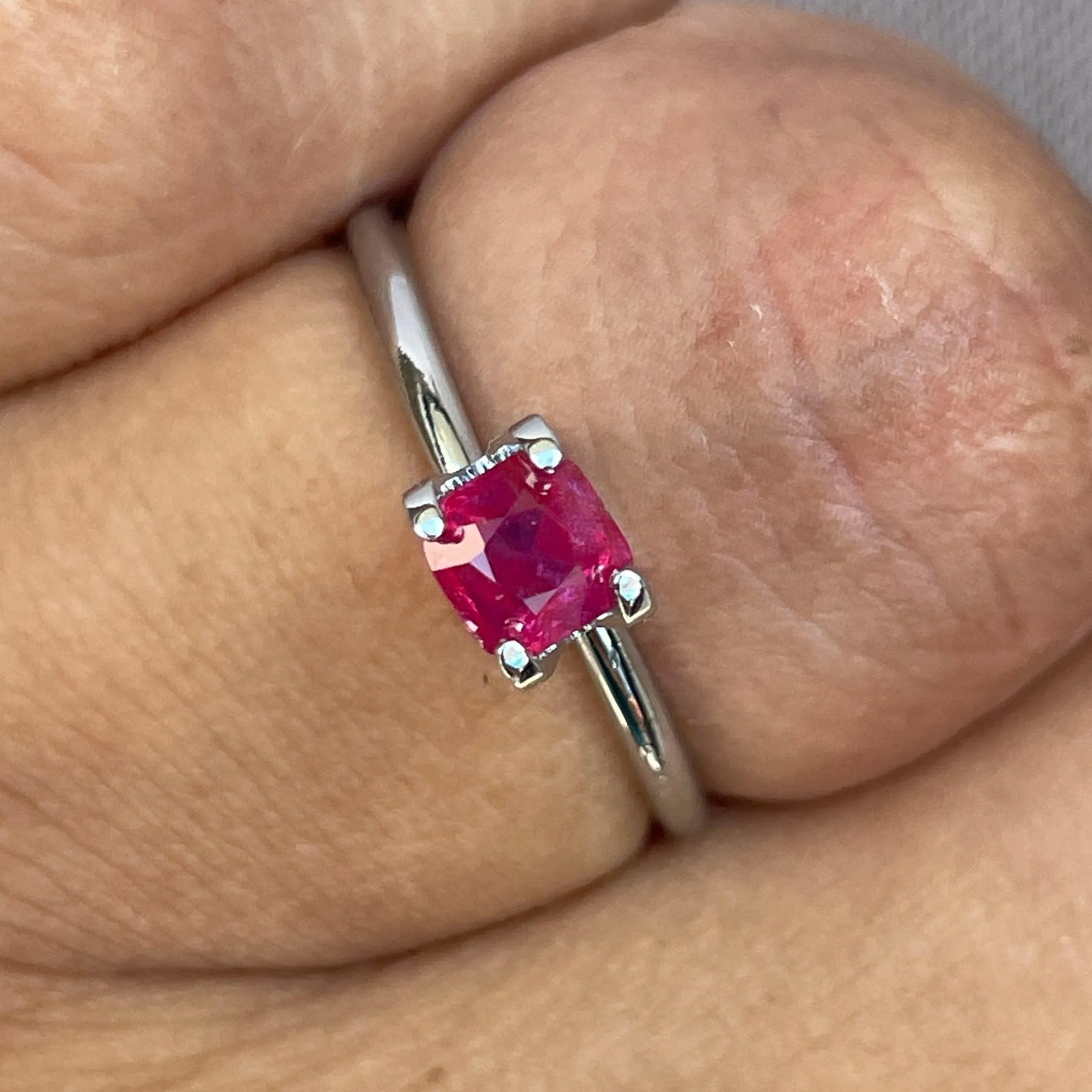 ruby stone ring in silver Certified Natural Unheated Ruby 0.52 crt. rubygems for ring