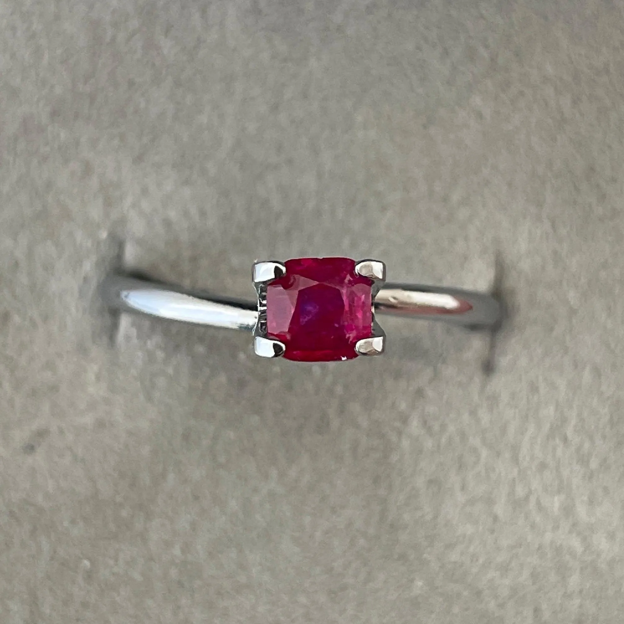 ruby stone ring in silver Certified Natural Unheated Ruby 0.52 crt. rubygems for ring
