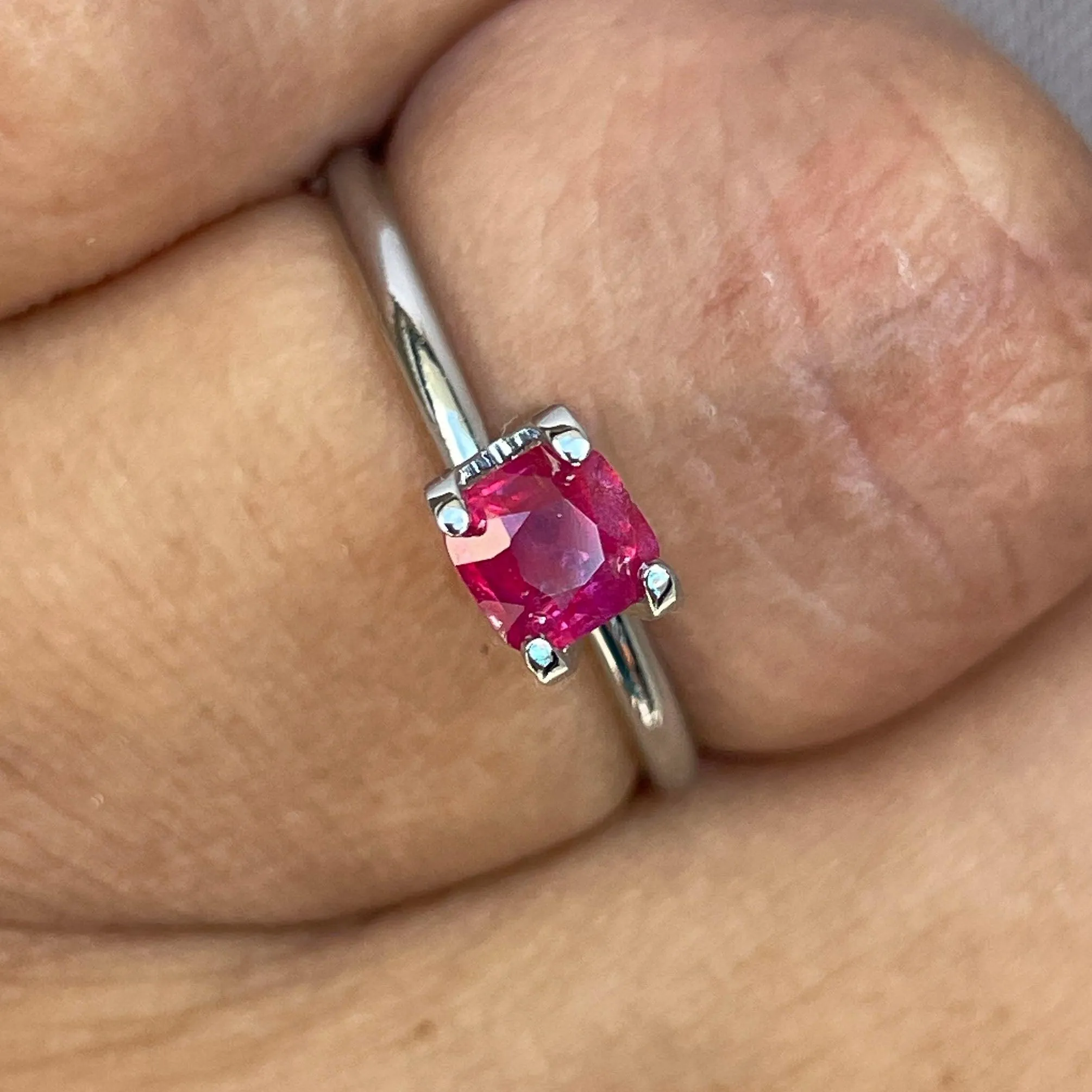 ruby stone ring in silver Certified Natural Unheated Ruby 0.52 crt. rubygems for ring