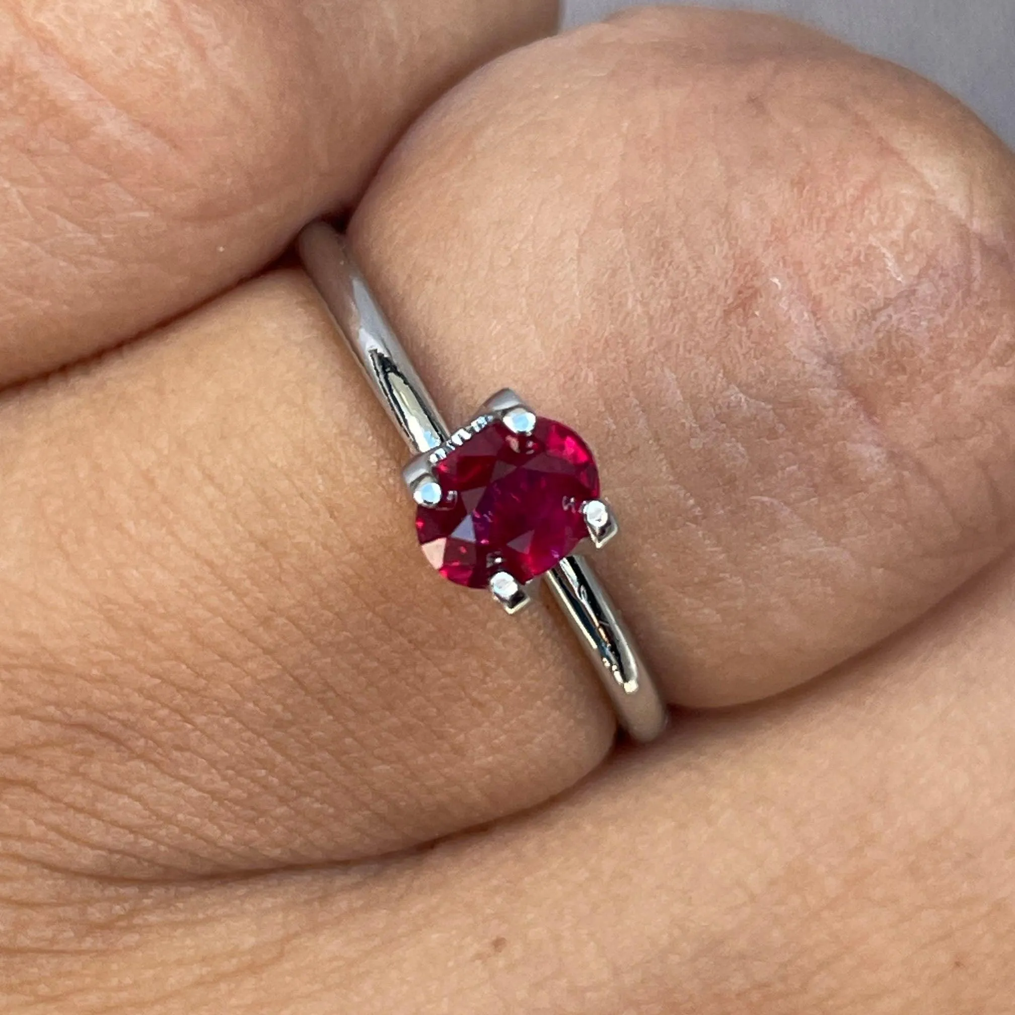 ruby stone with ring stone in silver red gemstone, natural stone jewelry rings gemstone jewelry precious stone jewelry vibrant gemstones.  0.70 crt