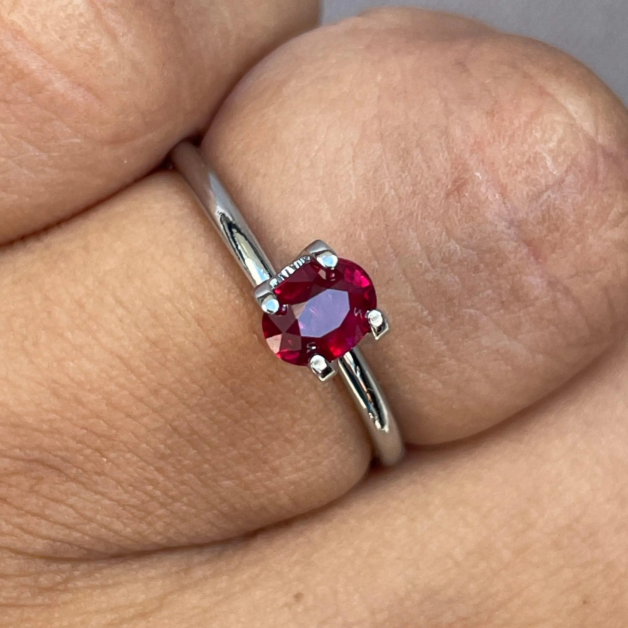 ruby stone with ring stone in silver red gemstone, natural stone jewelry rings gemstone jewelry precious stone jewelry vibrant gemstones.  0.70 crt