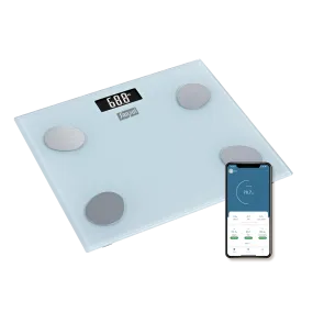 Sansui Smart Body Fat Analyser | Bluetooth Enabled with Smart App (150Kg, White)