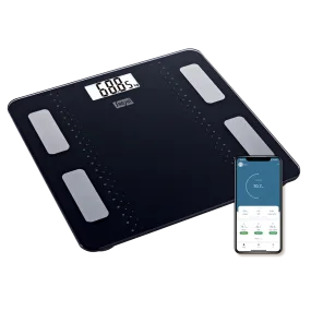 Sansui Smart Body Fat Analyser | Bluetooth Enabled with Smart App (180Kg, Black)