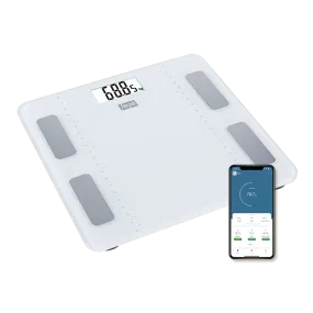 Sansui Smart Body Fat Analyser | Bluetooth Enabled with Smart App (180Kg, White)