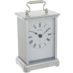 Seiko Silver Plated Carriage Clock QHE093S