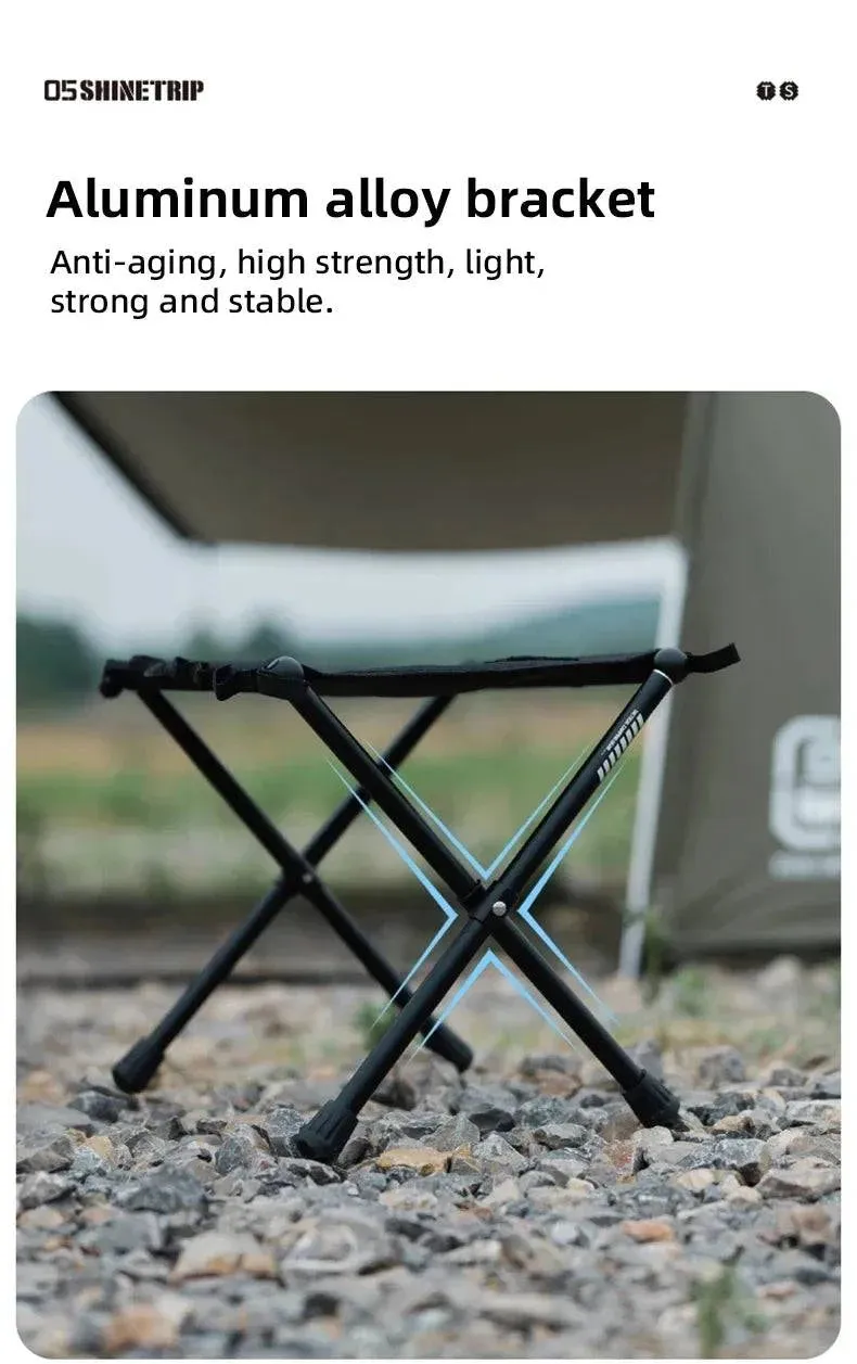 ShineTrip Outdoor Chair Aluminum Alloy Ultra Light Portable Mazha Folding Camping Chair Fishing Chair Small Bench
