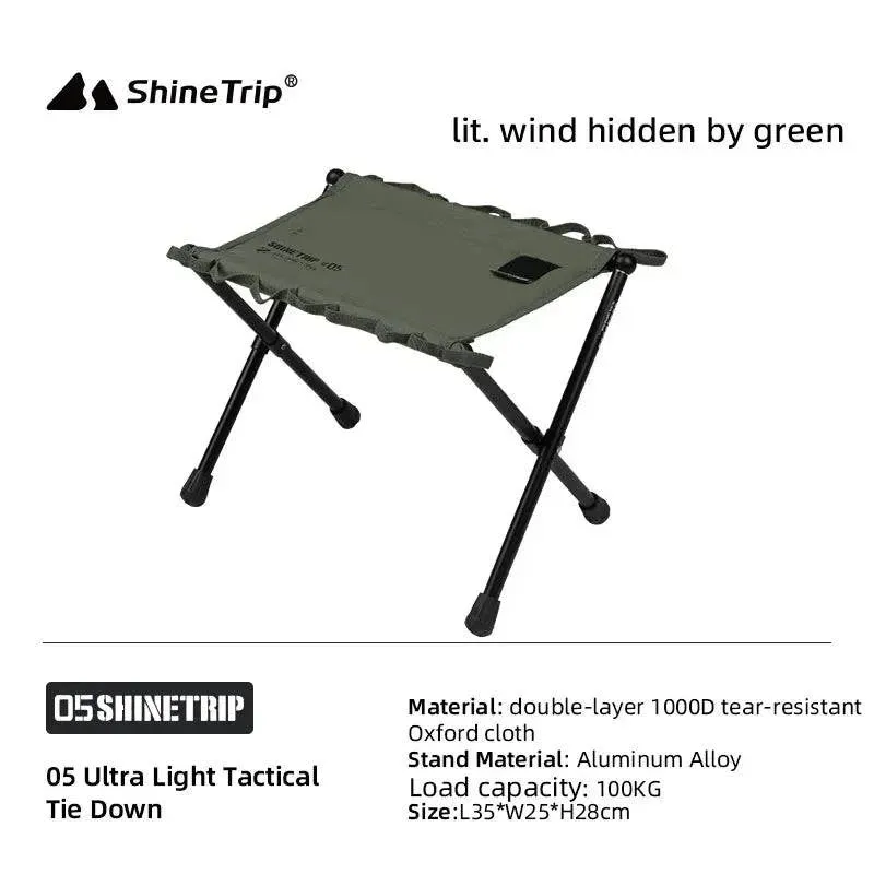 ShineTrip Outdoor Chair Aluminum Alloy Ultra Light Portable Mazha Folding Camping Chair Fishing Chair Small Bench