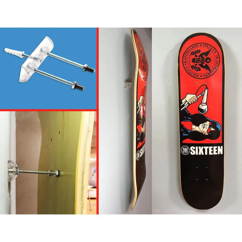 Sk8ology Skateboard Longboard Deck Display Wall Bracket With Drill Bit