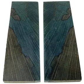 Spalted Beech- BLUE/GREY- Stabilized & Dyed Wood by Raffir