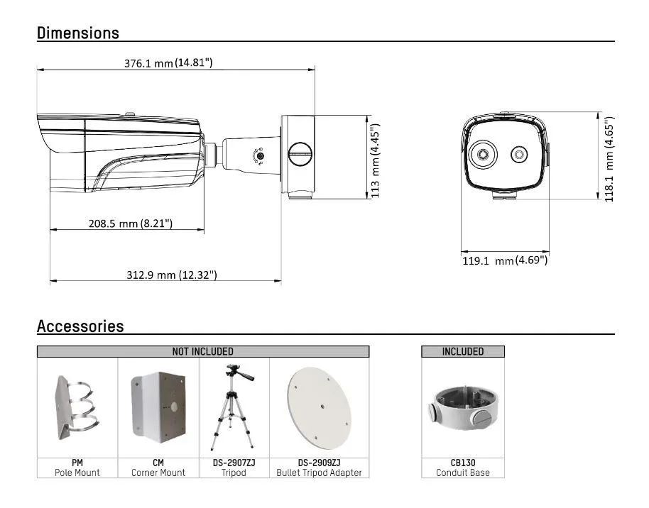Thermographic Bullet Camera - DS-2TD2636B-13/P