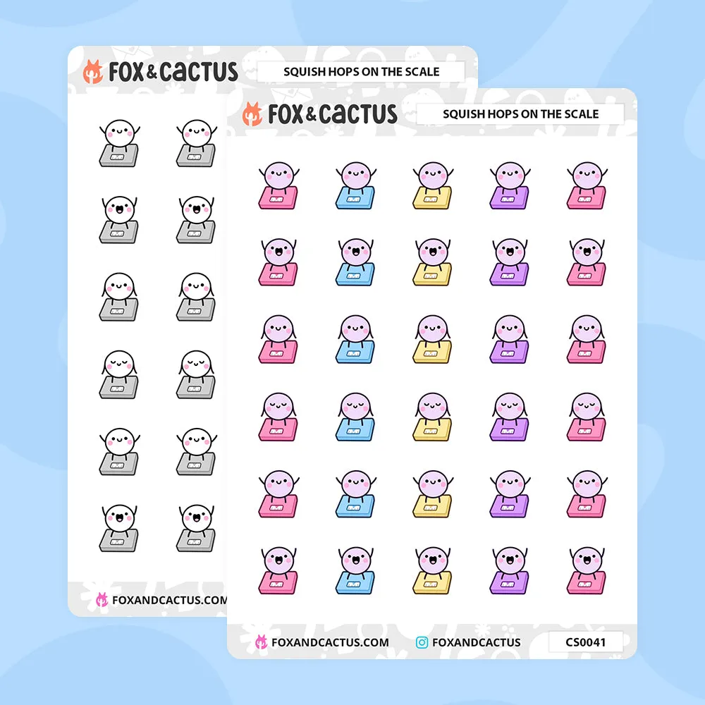Weight Scale Squish Stickers