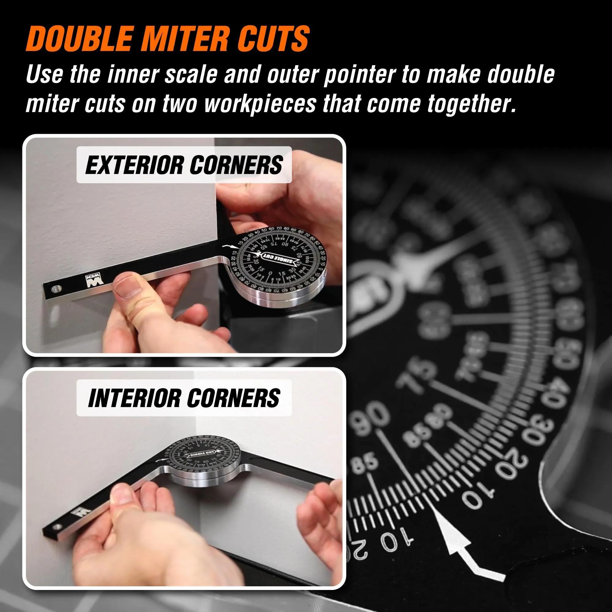 WEN ME175P 7.25-Inch Aluminum Alloy Miter Saw Protractor with Laser-Engraved Scales