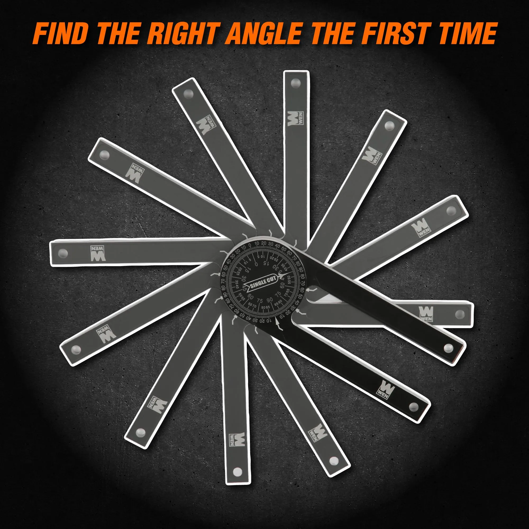 WEN ME175P 7.25-Inch Aluminum Alloy Miter Saw Protractor with Laser-Engraved Scales