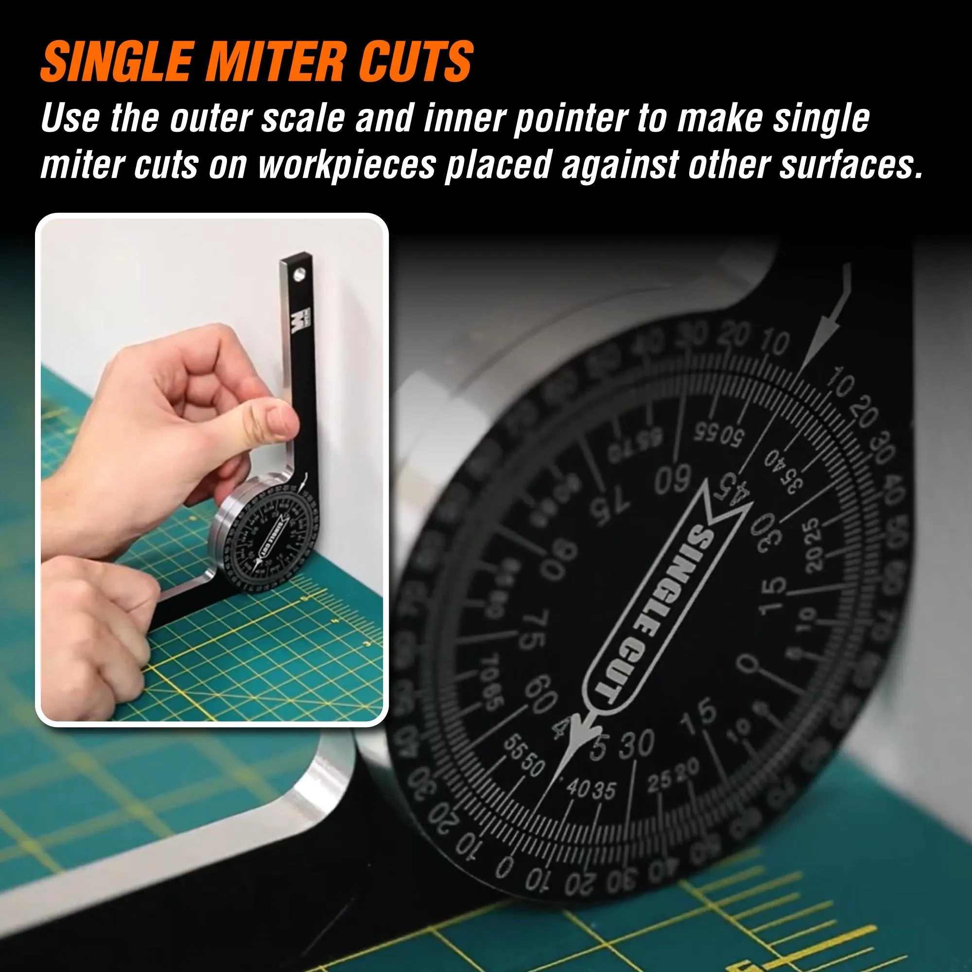 WEN ME175P 7.25-Inch Aluminum Alloy Miter Saw Protractor with Laser-Engraved Scales