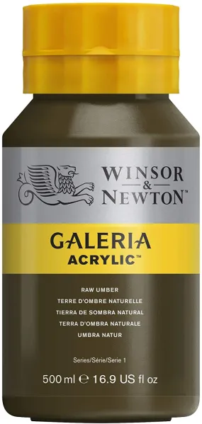 Winsor & Newton Galeria Acrylic Paint, 500ml Bottle, Raw Umber