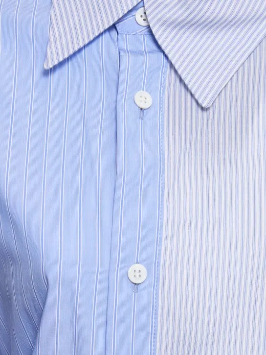 Yohji Yamamoto   Striped asymmetrical cotton shirt w/ zip 