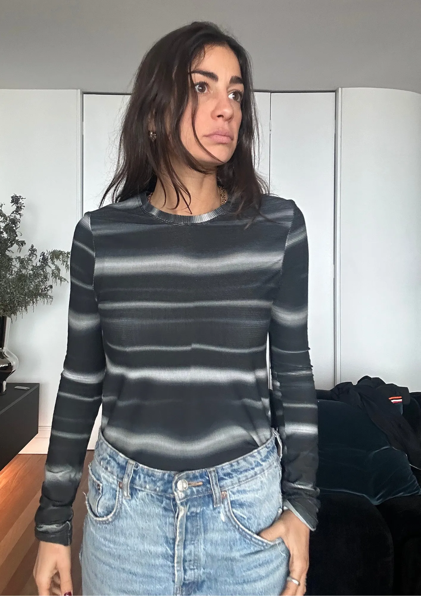 Zebra Ribbing Top